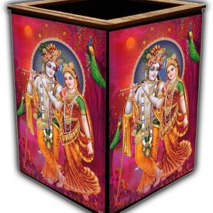 pnf 1 Compartments wooden Colourful Wooden Pen Stand wi...