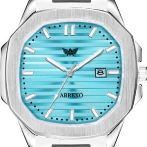 ABREXO Nautilus Date Working Square Blue Dial Silver Quartz Me...