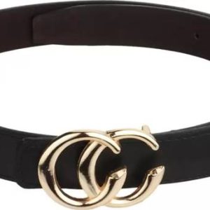 KAEZRI Women Black Texas Leatherite Belt