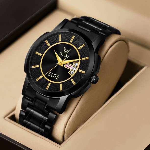 FOGG Day and Date Display Analog Watch - For Men 2506-Black