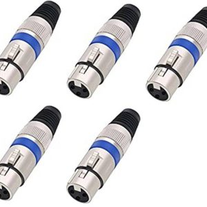 ERHIndia (5 Pc) Audio 3Pin XLR Jack Microphone Mixer Co...