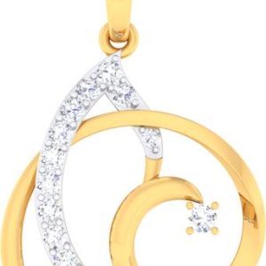 avsar AVP779YB 14kt Cubic Zirconia Yellow Gold Pendant