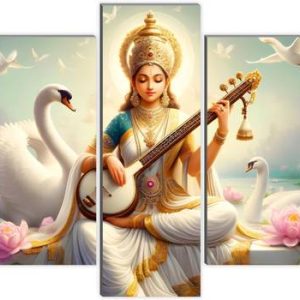 KRANI ART Premium Saraswati Paintings for Wall Decorati...