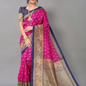 Samah Printed Banarasi Silk Blend Saree