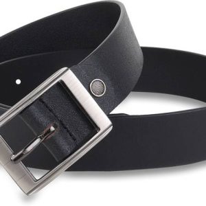 AZIBO Men Casual Black Genuine Leather Belt