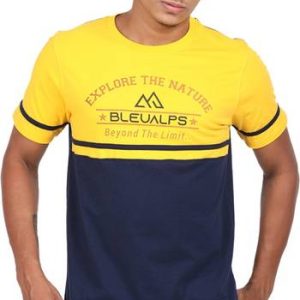 Bleualps Men Printed Round Neck Pure Cotton Multicolor T-Shirt