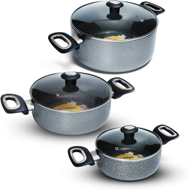 IMPEX 6 pcs Nonstick Granite Casserole set, 5 Layer Sup...