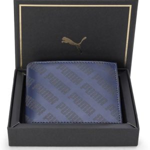 PUMA Men Blue Genuine Leather Wallet