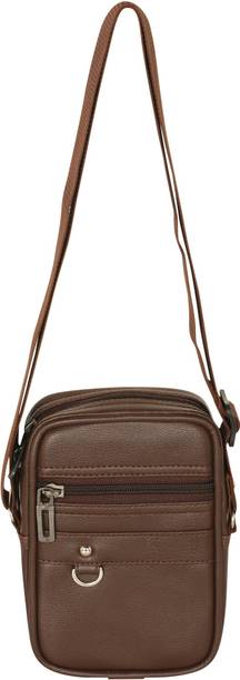 Pramadda Pure Luxury Brown Men & Women Sling Bag - Medium Small Chest Slinge...