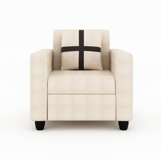 Cherry Wood Fabric 1 Seater Sofa