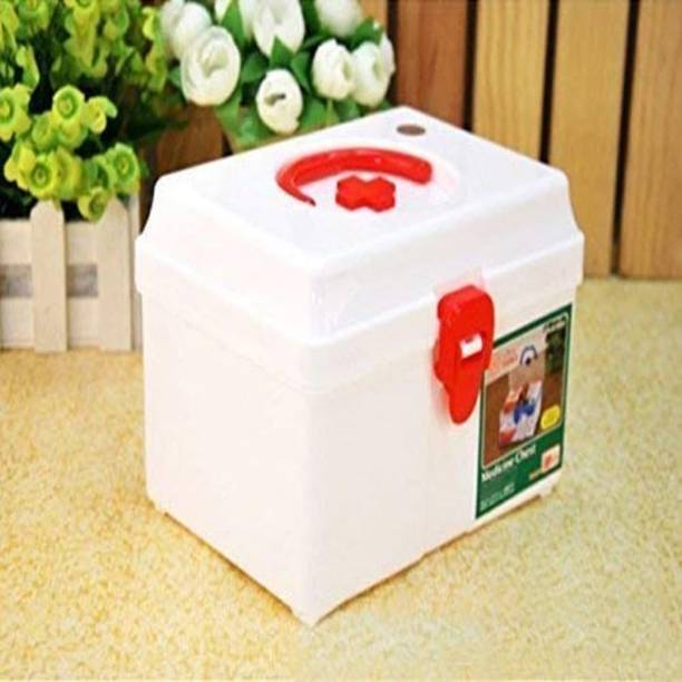 DEAGAN Plastic Emergency Medicine Box With Handle Pill ...