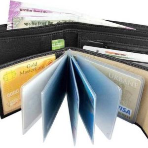 LOOPA Men Formal Black Artificial Leather Wallet - Regular Si...