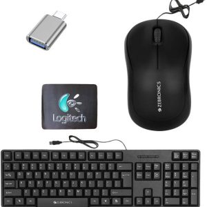 Mophonics Wired K20 Keyboard, Mouse, MousePad and C-OTG...