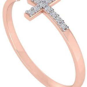 Diamtrendz Jewels Certified Real Diamond Cross 14kt Dia...