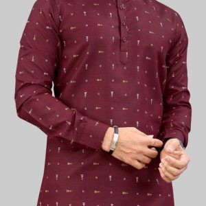 NIVICK Men Printed Cotton Blend Straight Kurta