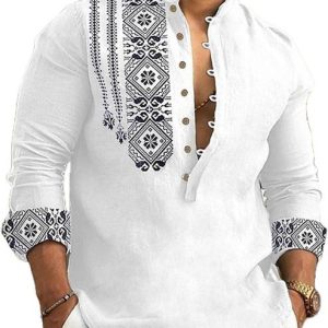 DIMMY Men Printed Cotton Blend A-line Kurta