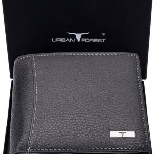 URBAN FOREST Men Grey Genuine Leather Wallet - Mini