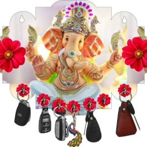 Crafts World New Wooden Ganesh Key Holder For Home Wood...