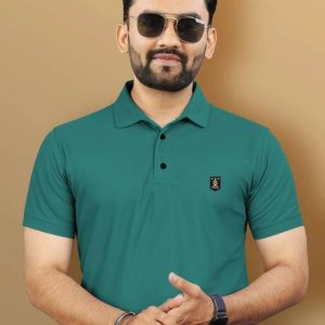 VeBNoR Men Solid Polo Neck Polyester Dark Blue T-Shirt
