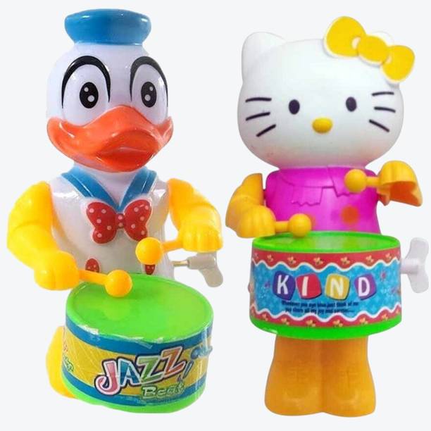 ROSEFAIR Duck and Kitty Cute Drummer Toy with Drumming ...