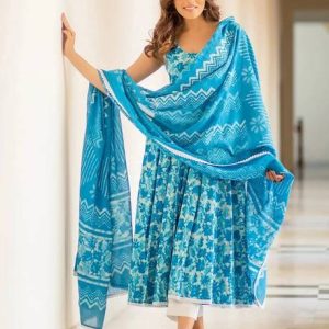 EthnicBasket Women Cotton Blend Kurta Pant Dupatta Set