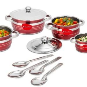 Klassi Kichen Stainless Steel Red Color Handi set ( 4PC...