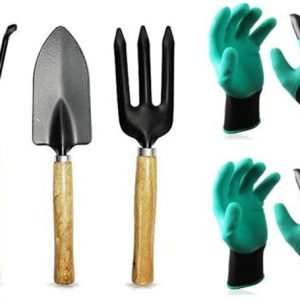 Ravel garden tool set with 2 pair of gardening gloves G...
