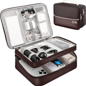 VDNSI Double Layer Electronic Gadget OrganizerCase,Cabl...