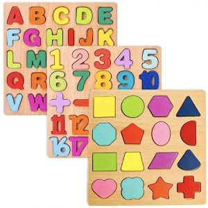 ZARQITO 3D Wooden Puzzle Capital Alphabets, Numbers, an...