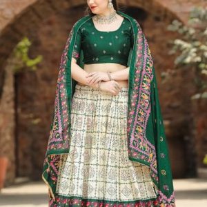 MITRABIZ Floral Print Semi Stitched Lehenga Choli