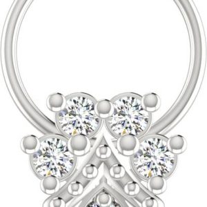 avsar Harshini 14kt Cubic Zirconia White Gold Nose Wire