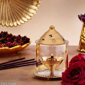 SBBCO Brass Medium Akhand Diya Akhand Jyoti Deepak,Glas...