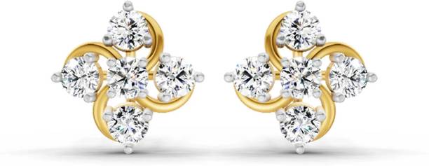 Sparkles Lab Grown Diamond Earring Yellow Gold 14kt Stu...
