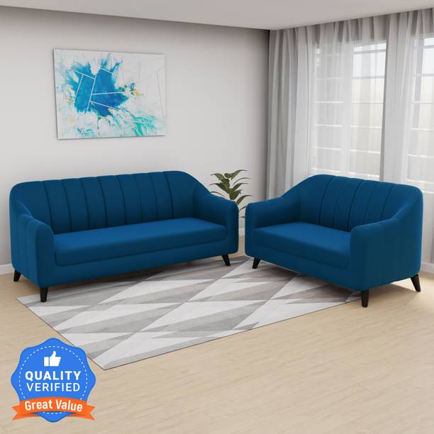 CARLTON LONDON Lukas Velvet Fabric 3+2 Seater Sofa Set ...