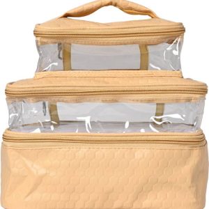 N A PURSE Three Layer Cosmetic Bag Organizer Makeup Pou...