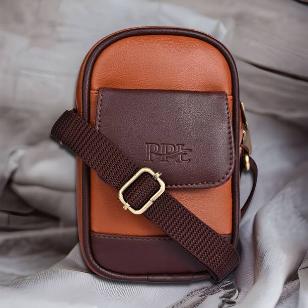 Pramadda Pure Luxury Brown Men Sling Bag Elegant Tokyo Leather Sling Bag For...
