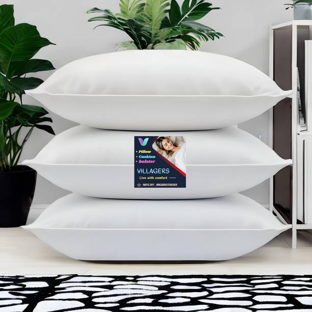 VILLAGERS Comfort Cotton Solid Sleeping Pillow Pack of ...