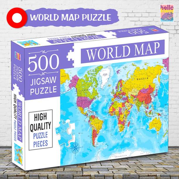 HELLO FRIEND World Map Jigsaw Puzzles 500-Piece for Kid...