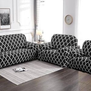 Gifts Island Polyester Geometric 3+1+1 Seater Sofa Cove...