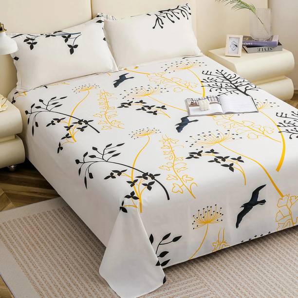 Story@home 210 TC Cotton King Printed Flat Bedsheet