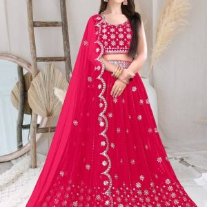 F Plus fashion Embroidered Semi Stitched Lehenga Choli