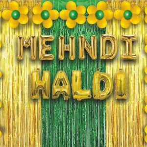 PARTY BREEZE Solid haldi mehndi theme ceremony decorati...