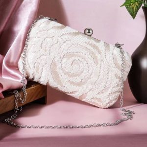 osty Casual White Clutch