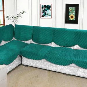 EASTTARDOMM Velvet Geometric 6 Seater Sofa Cover