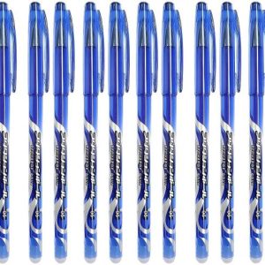 GNSP 12 Pcs Blue Ink Erasable Gel Pen Set with attached...
