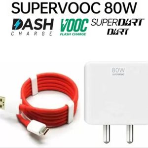 CLAT 80 W VOOC 6 A Wall Charger for Mobile with Detacha...