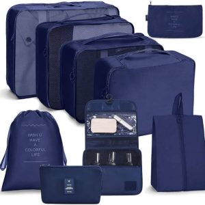 HOUSE OF QUIRK 9pcs Set Travel Organizer 4 Packing Cube...