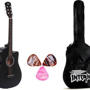 intern INT-38C-LGP-BK Acoustic Guitar Linden Wood Rosew...