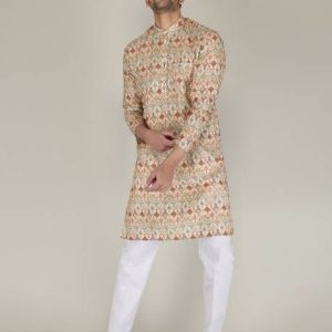 FUBAR Men Cotton Blend Kurta Pyjama Set