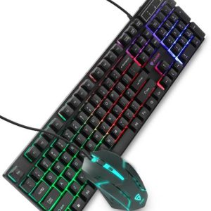 RAEGR RapidGear X30 Wired Rainbow Backlight Keyboard an...